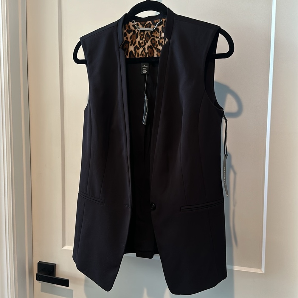 NWT White House Black Market Formal Black Sleeveless Vest Size 4